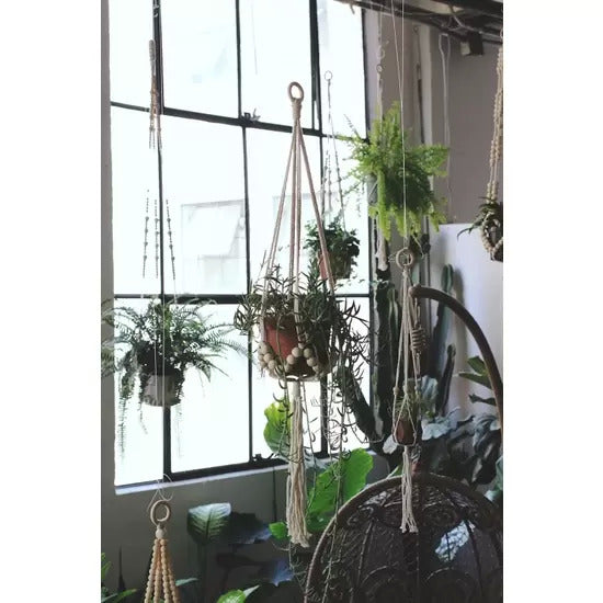 hanging plant beads Plant Hanger with beads