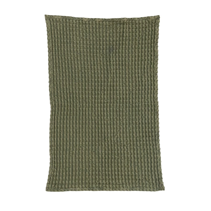 Stonewashed Cotton Waffle Weave Tea Towel