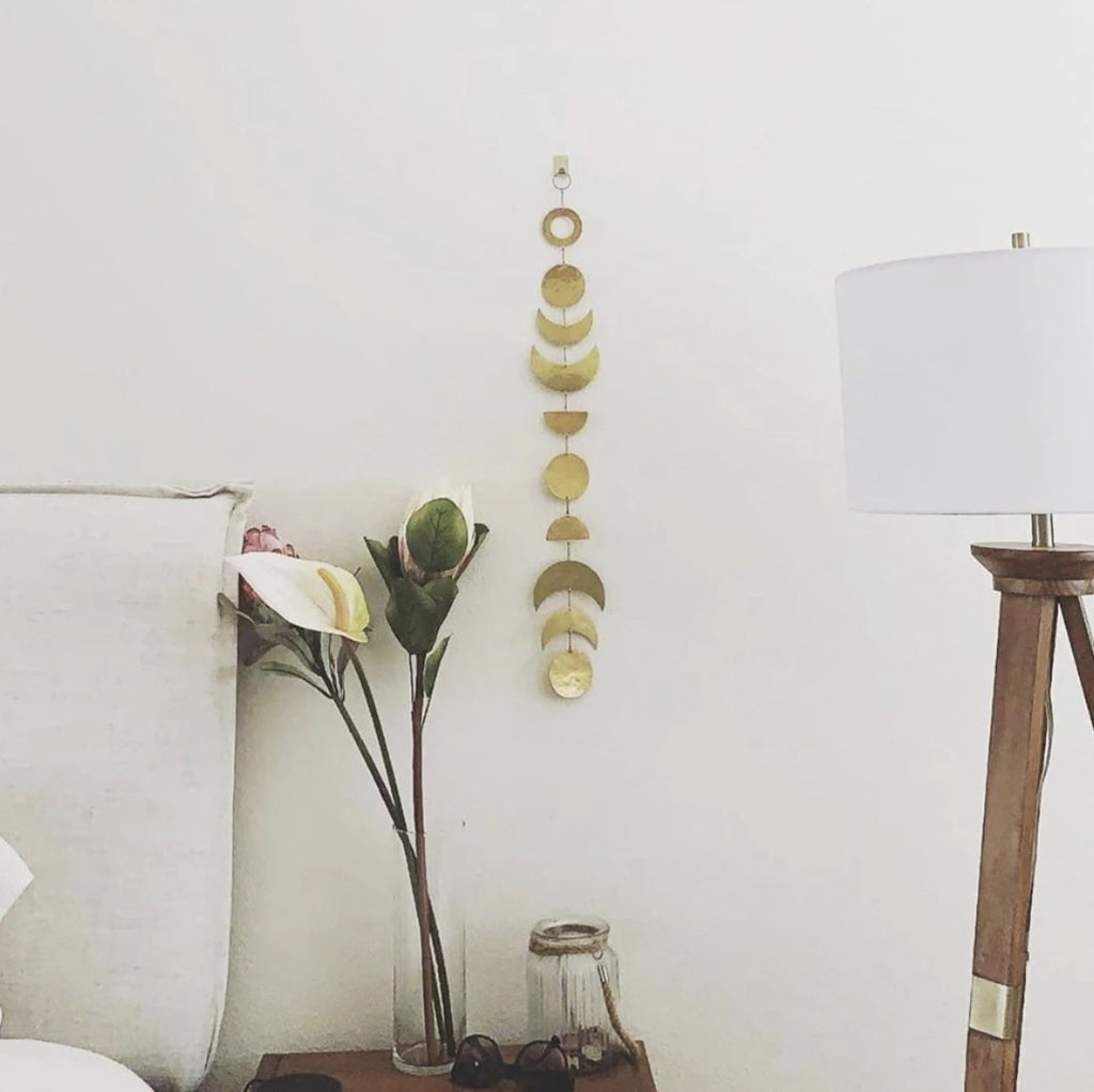 Moon Phases Brass Wall Hanging - 27" x 4"