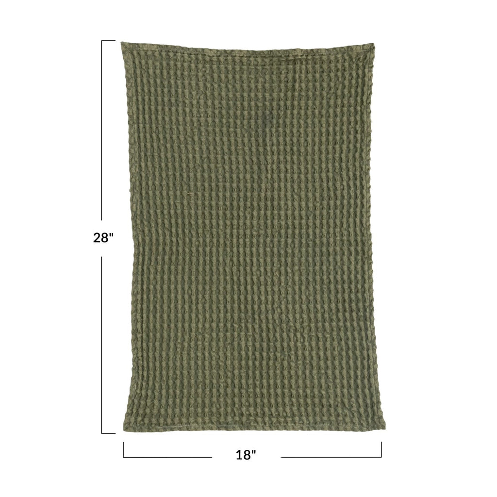 Stonewashed Cotton Waffle Weave Tea Towel