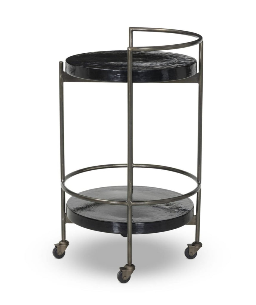 Mira Bar Cart, Moss Cast Glass