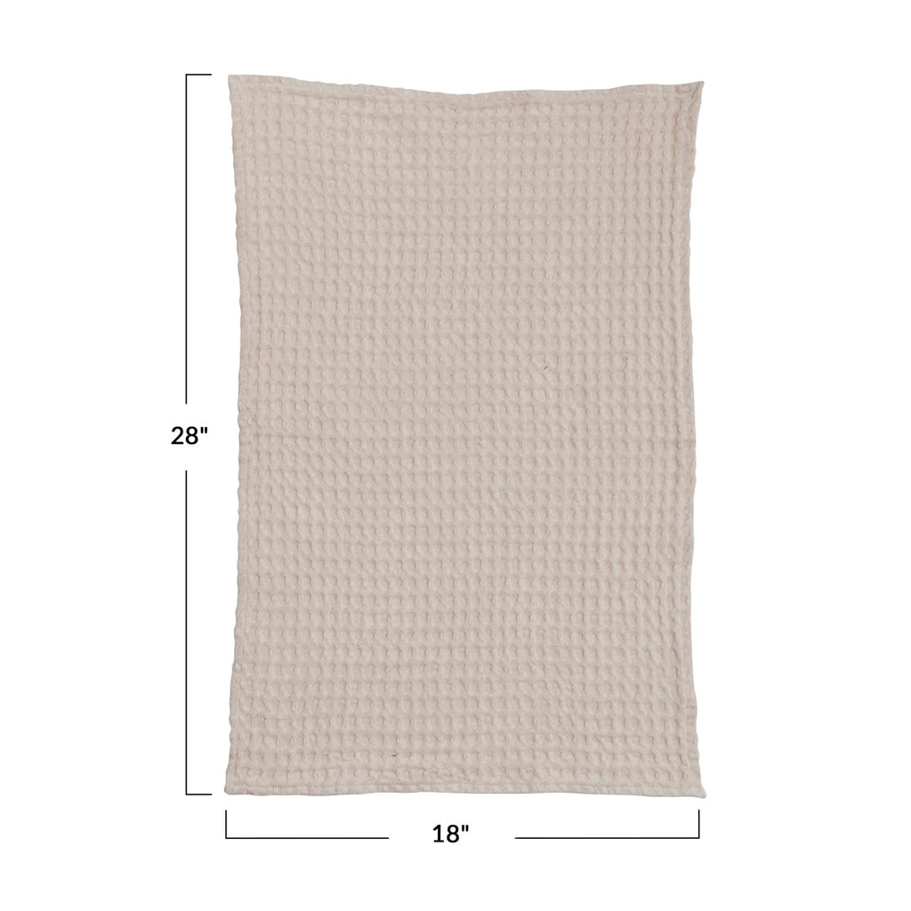 Stonewashed Cotton Waffle Weave Tea Towel