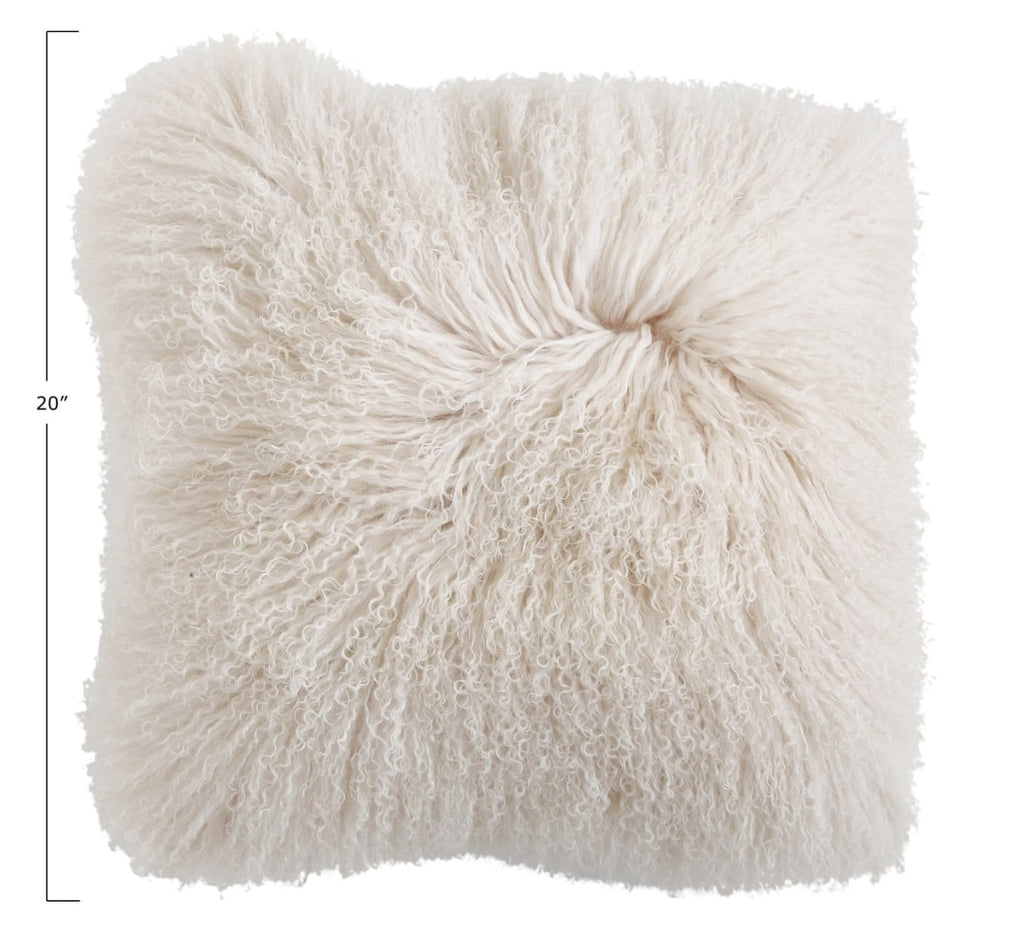 20" Sq Mongolian Lamb Fur Pillow