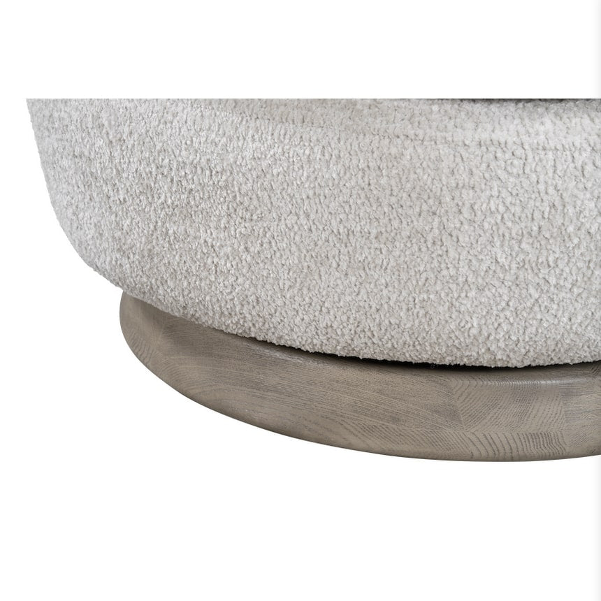 Luna Swivel Occasional Chair, Feathered Steel and Dusted Stone 34"W x 34"D x 32.5"H