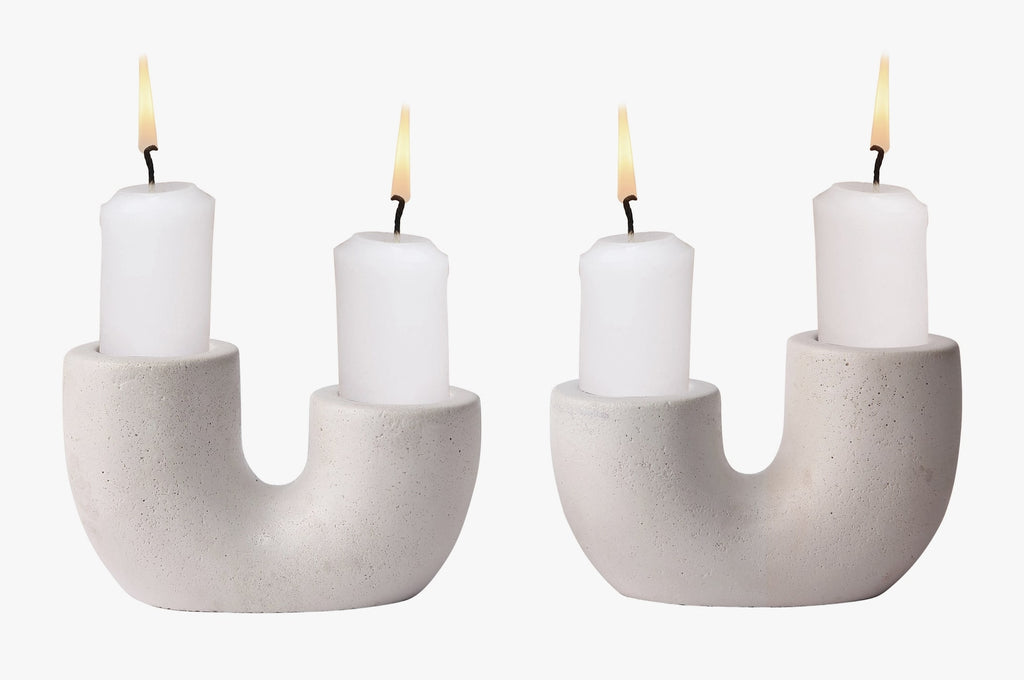 Nordic Style U Shaped Concrete Candle holder