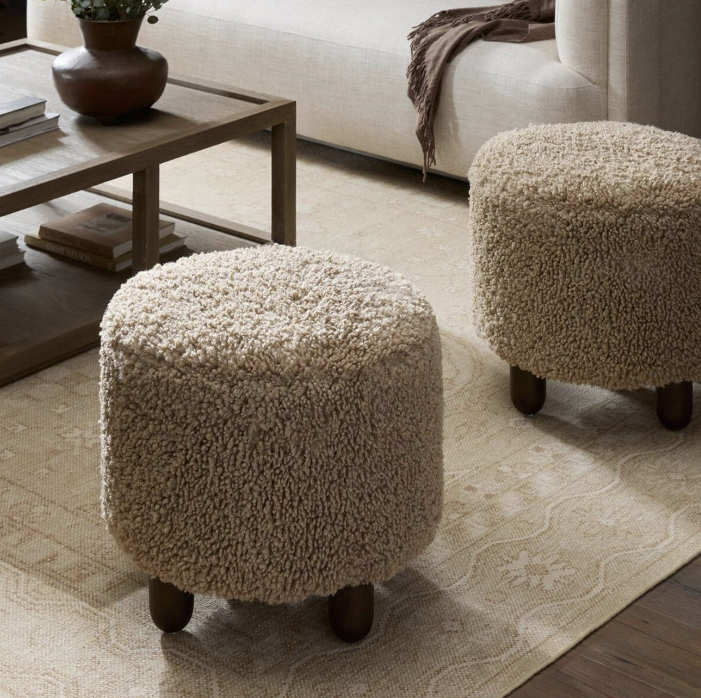 Aniston Ottoman, Burnt Birch,  22.5"W x 22.5"D x 20.5"H