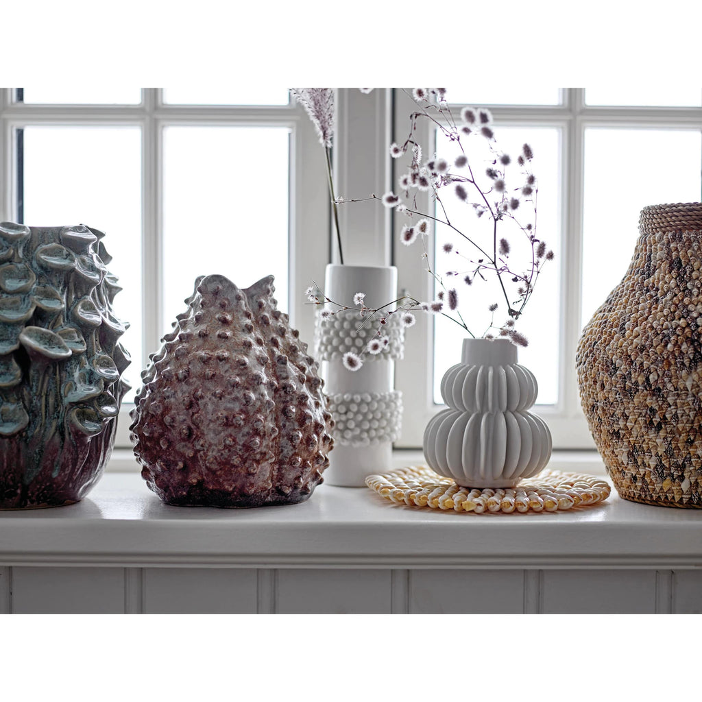 Handmade Pleated Stoneware Vase