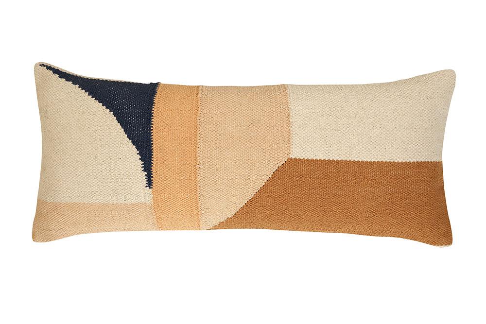 Handmade Geo Shapes Lumbar Pillow Earth, 12x30