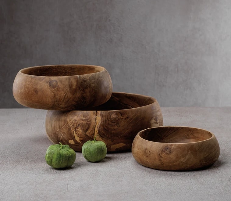 Bali Set of 3 Teak Root Bowls