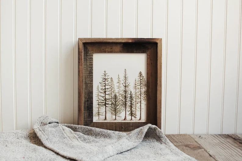 Framed 11 x 14 Pine Trees Print
