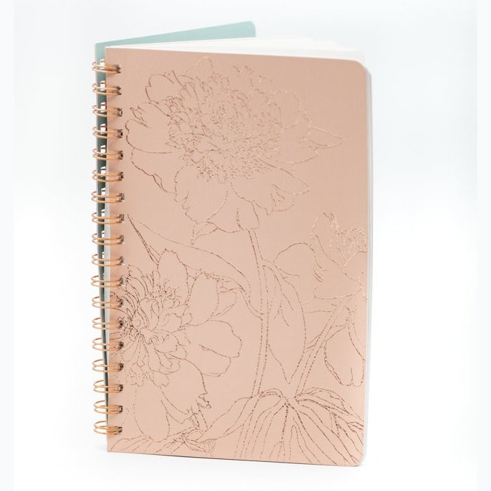 Peony Line Large Spiral Journal