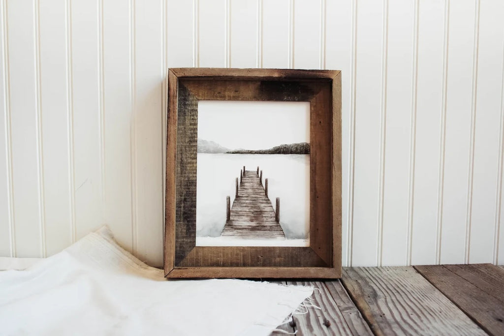 Framed 11 x 14 Dock on the Lake Print