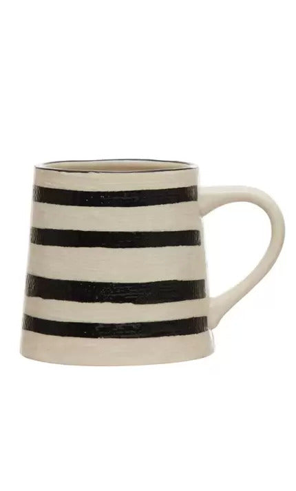 Hand-Painted Mug with Linen Texture