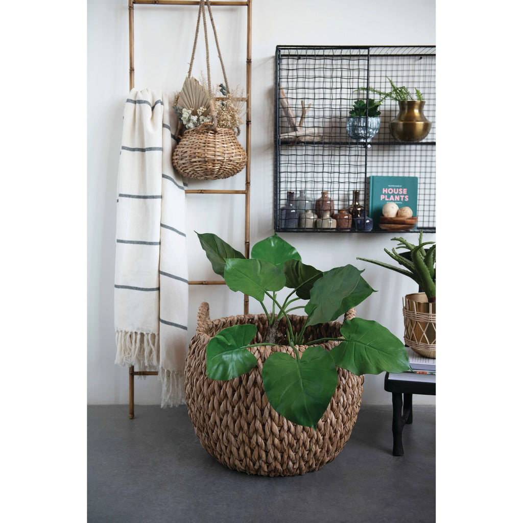 woven plant basket large Hyacinth Woven Basket Large