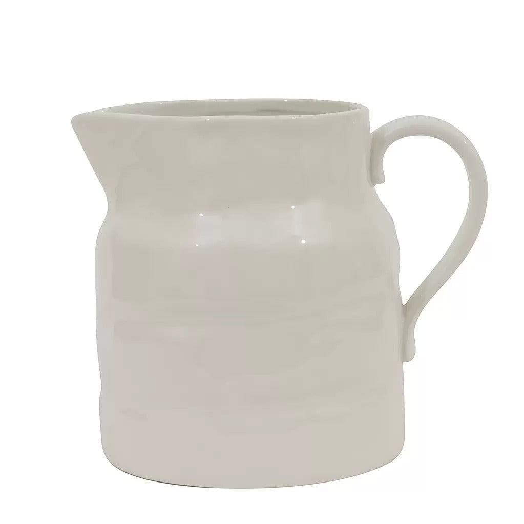 Stoneware Vintage Repro Pitcher White