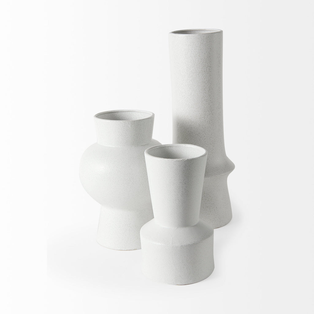 LaForge II White Ceramic Vase