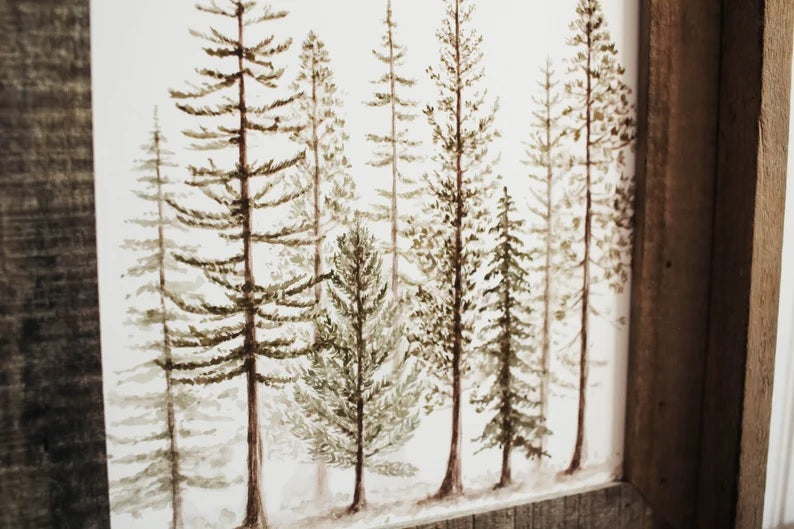 Framed 8 x 10 Pine Trees Print