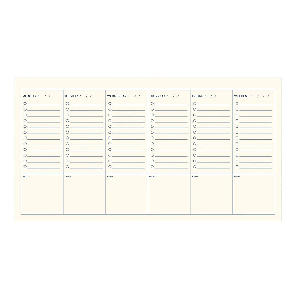 To Do Simple Weekly Planner / Deep Blue