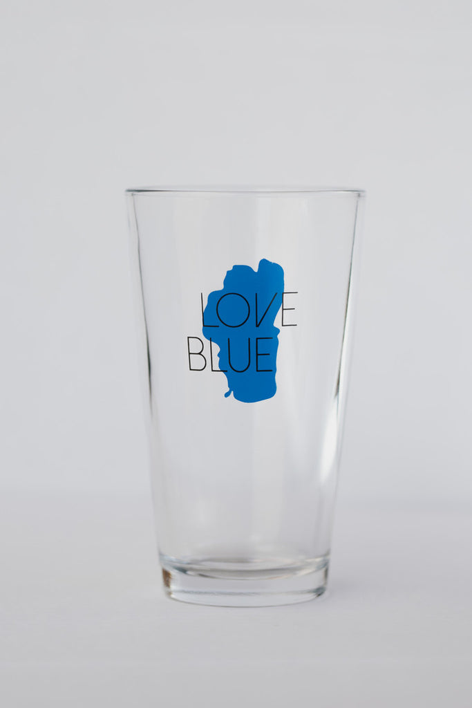 Love Blue Pint Glass