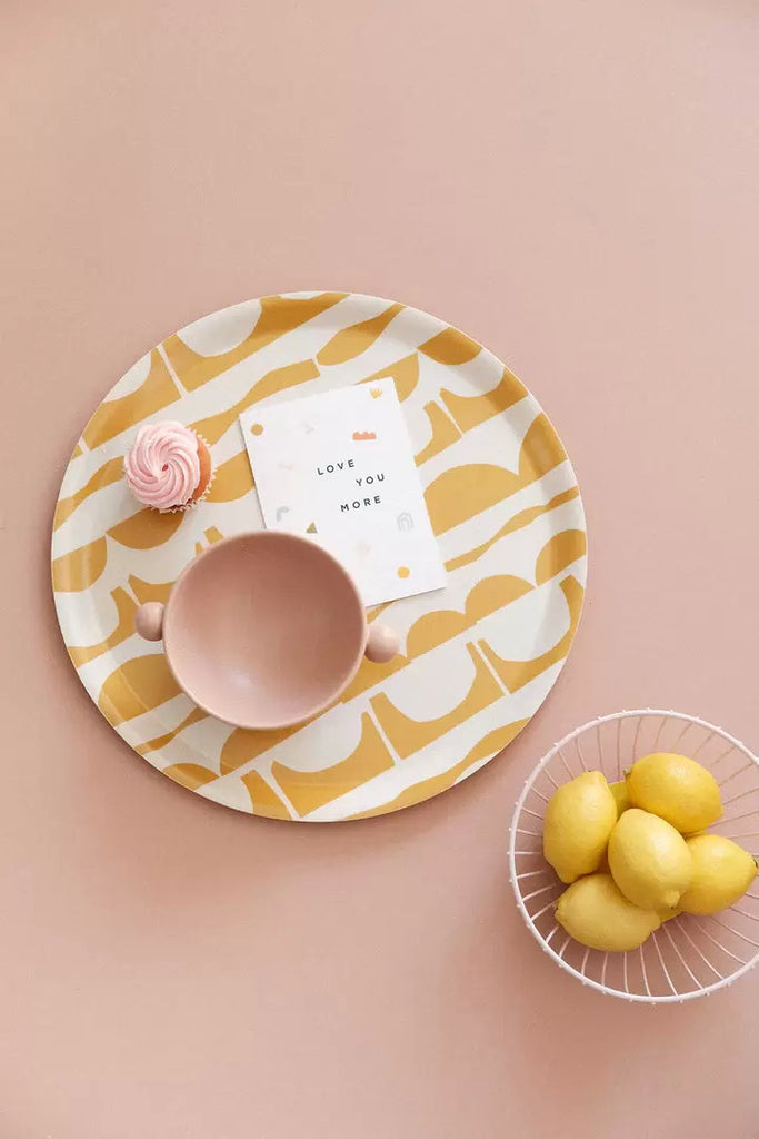 Stepping Stones Sunshine Round Birchwood Tray