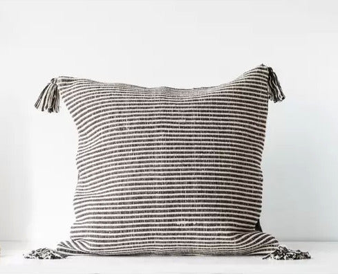 Striped Pillow with Tassels
