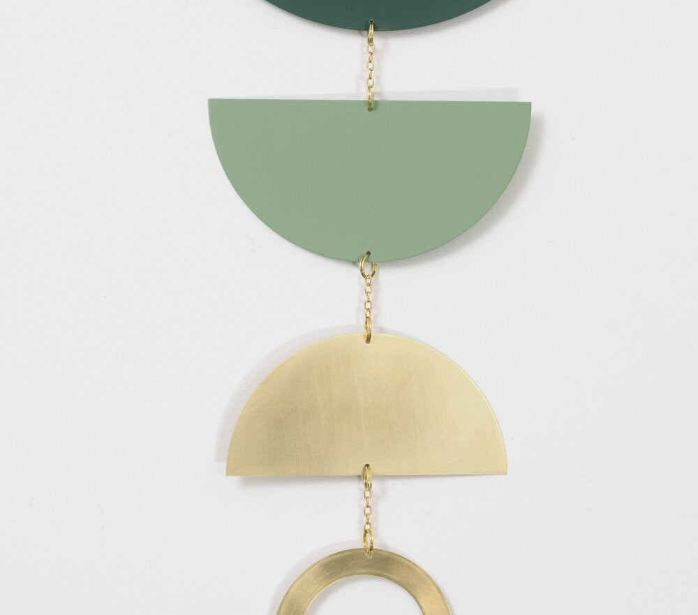 Frond Wall Hanging Green and Brass